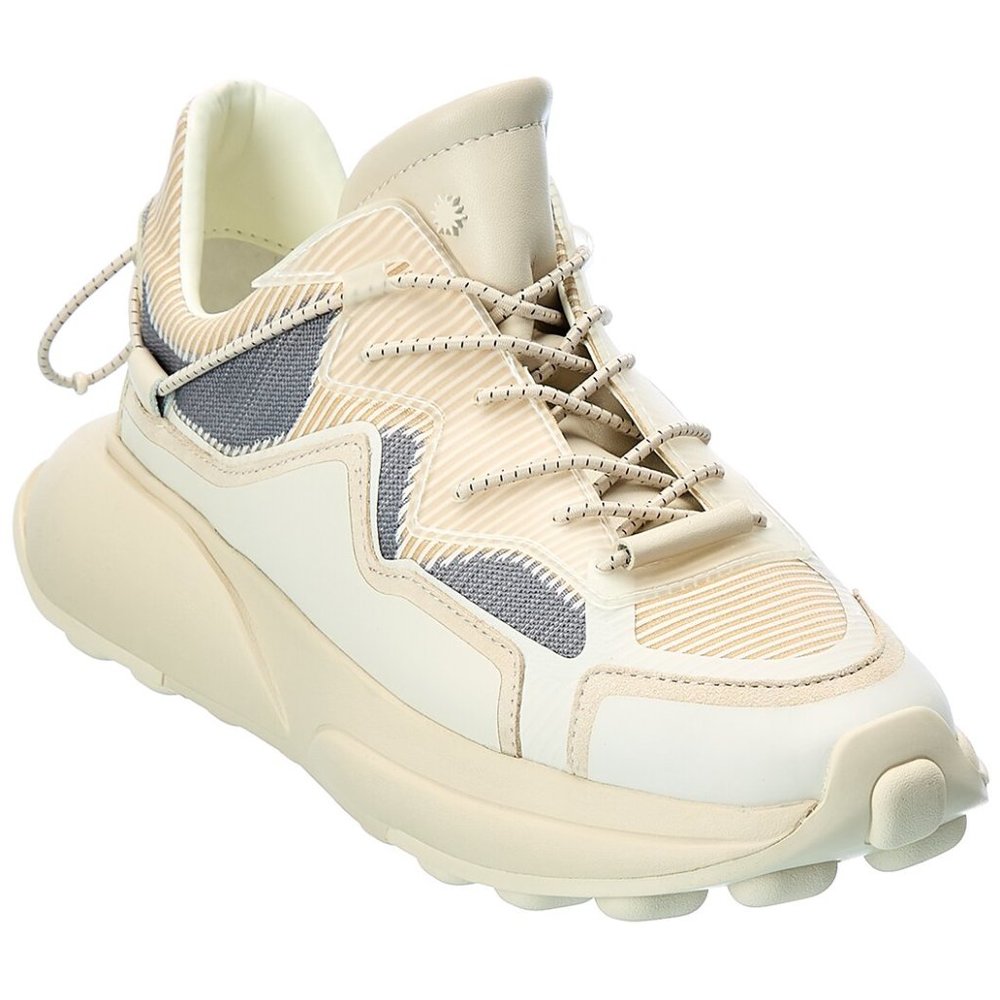 Stuart Weitzman Cream and Gray Athletic Sneakers